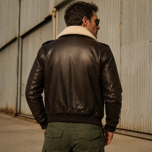 Cody Rhodes Street Fighter Guile Brown Leather Jacket