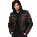 Lost World Dinosaur Adventure Men's Distressed Leather Jacket
