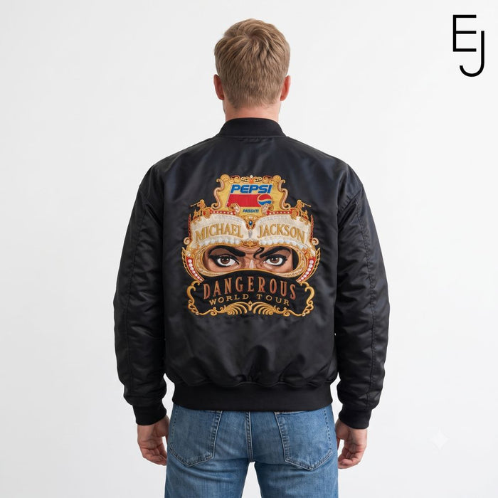 Michael Jackson Dangerous World Tour satin bomber jacket - front view