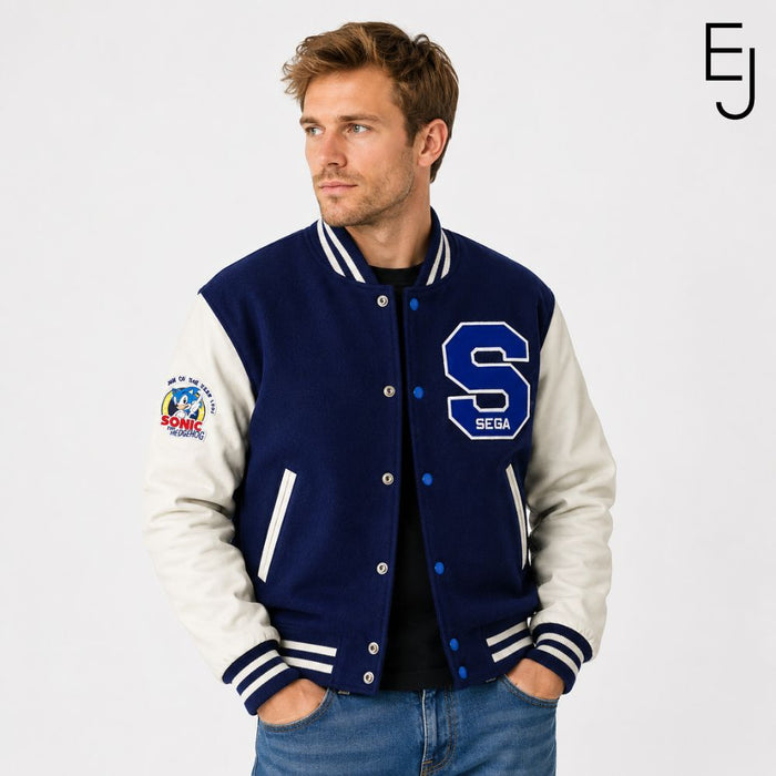 Michael Jackson Sonic the Hedgehog SEGA varsity jacket - front view