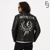 Hellfire Club leather biker jacket back design