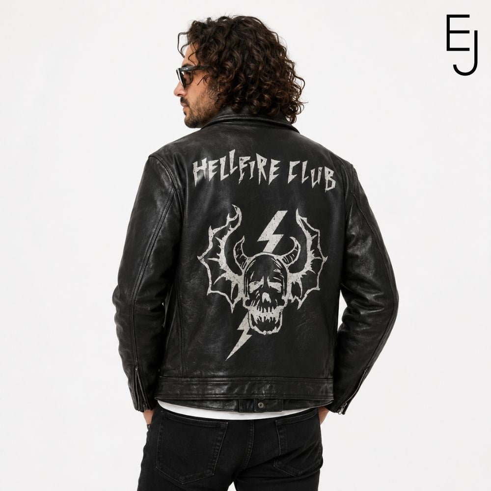 Stanger Things Hellfire Club Biker Leather Jacket