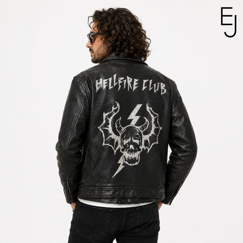 Stanger Things Hellfire Club Biker Leather Jacket