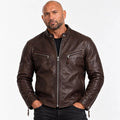 The Wrecking Crew Dave Bautista Brown Biker Leather Jacket