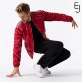 Michael Jackson Beat It red leather jacket back view